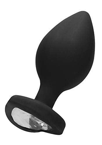 Shots Ouch! - Extra Large Diamond Heart Butt Plug - Black