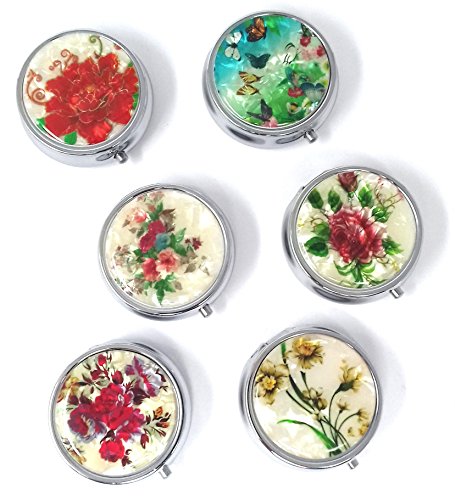 Portapillole Giornaliero Tascabile Piccolo 3 Scomparti - 1 Pezzo Porta Pillole Da Tasca Borsa Viaggio Color Argento