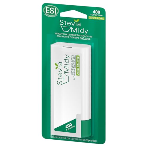 Esi - Stevia Midy, Dolcificante Zero Calorie Di Origine Naturale, A Base Di Glicosidi Steviolici, Sostituisce Lo Zucchero Nella Dolcificazione Delle B