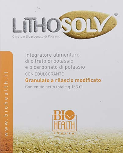 Lithosolv 01019 Granulato Di Biohealth Italia - Integratore Alimentare Di Citrato Di Potassio E Bicarbonato Di Potassio Granulato - Barattolo Da 30 Mi