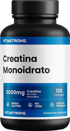 Creatina Monoidrato Solo 100% Creapure® | Vitastrong Creatina In Compresse | Fine E Solubile | Per Sviluppo Massa Muscolare E Preworkout