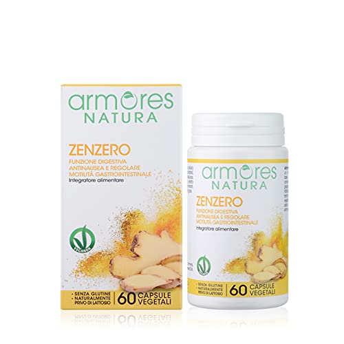 Armores Natura Integratori Alimentari, Zenzero, Integratore Per La Funzione Digestiva, Antinausea E Per La Regolare Motilità Gastrointestinale, A Base