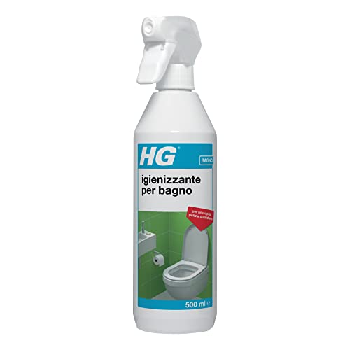 Hg Sanitary Area Cleaner Detergente Spray Con Formula Igienica Ed Una Fresca Profumazione Per La Pulizia Del Bagno, Wc, Doccia, Lavelli E Bidet, 500 M