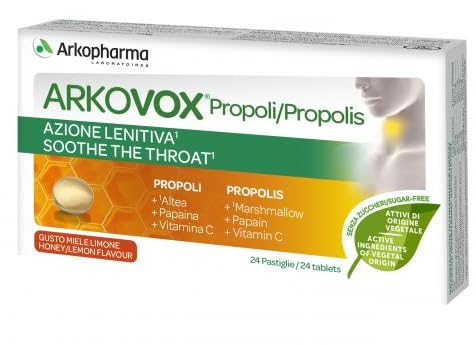 Arkopharma Arkovox Propoli Pastiglie Miele E Limone Integratore, 24 Compresse
