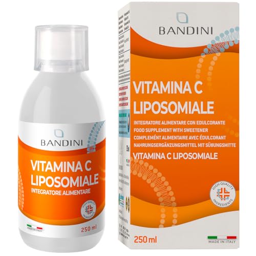 Bandini® Vitamina C Liposomiale 1000Mg Ad Alto Dosaggio | 250Ml (25 Giorni) | Vitamin C Concentrata Acido Ascorbico Da Fermentazione Del Mais | Integr