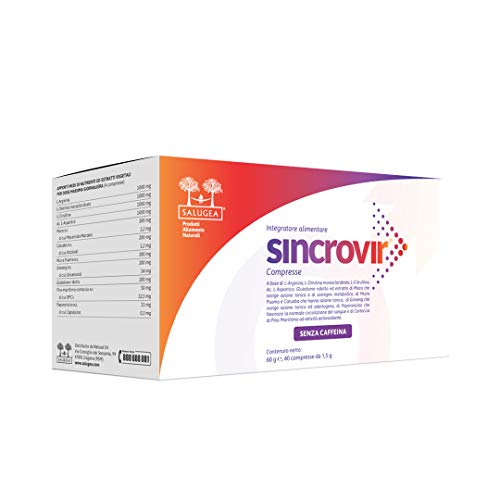 Sincrovir Salugea - Integratore Sessuale Uomo Per L'Erezione, La Libido, Le Performance Sessuali, 100% Naturale Con Amminoacidi, Glutatione, Maca, Cat