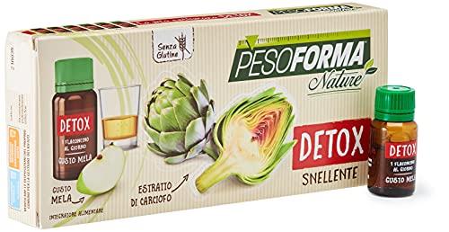 Pesoforma Nature Detox, Estratto Di Carciofo Liquido, Integratore Per Rimettersi In Forma, Al Gusto Mela, Formula Green, 6 Flaconcini, Confezione Per 