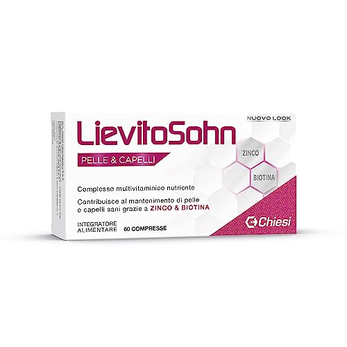 Chiesi, Lievitosohn Pelle E Capelli - Integratore Alimentare Per Il Benessere Di Pelle E Capelli A Base Di Zinco E Biotina, Senza Glutine - Confezione