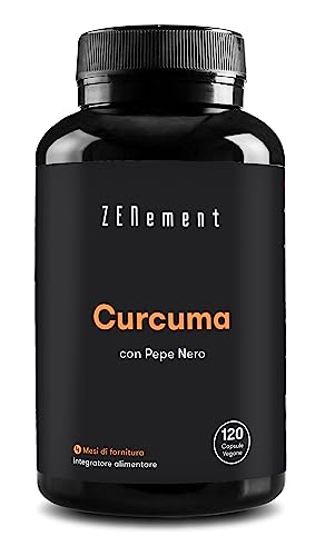 Curcuma E Piperina Plus - 6.100 Mg Di Curcuma Per Dose Giornaliera - Con Curcumina E Pepe Nero – Ad Alto Dosaggio, Vegana – Prodotta E Testata In Labo