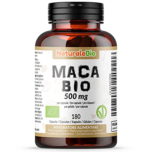 Maca Peruviana Biologica In Capsule Da 500Mg - 180 Capsule. Gelatinizzata, Naturale E Pura, Prodotto In Perù Dalla Radice Di Maca Bio. Naturalebio