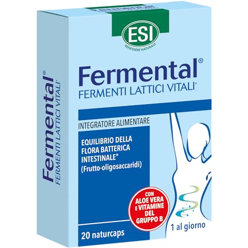 Esi - Fermental Max, Integratore Alimentare Con Fermenti Lattici Vitali, Favorisce L'Equilibrio Della Flora Batterica Intestinale, Senza Glutine E Veg