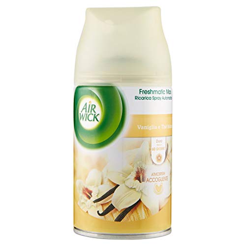 Air Wick Freshmatic Ricarica Spray Automatico, 1 Ricarica Di Profumatore Per Ambienti Alla Fragranza Di Vaniglia E Thè Bianco, 250 Ml Di Deodorante Am