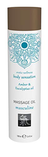 Shiatsu Aceite De Masaje Masculino - Ámbar Y Eucalipto - 110 Gr