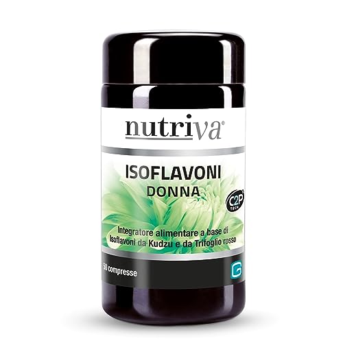 Nutriva Isoflavoni Donna, Integratore Alimentare A Base Di Kudzu, Trifoglio Rosso E Griffonia, Utile Per La Menopausa. Migliora Il Tono Dell'Umore. 50