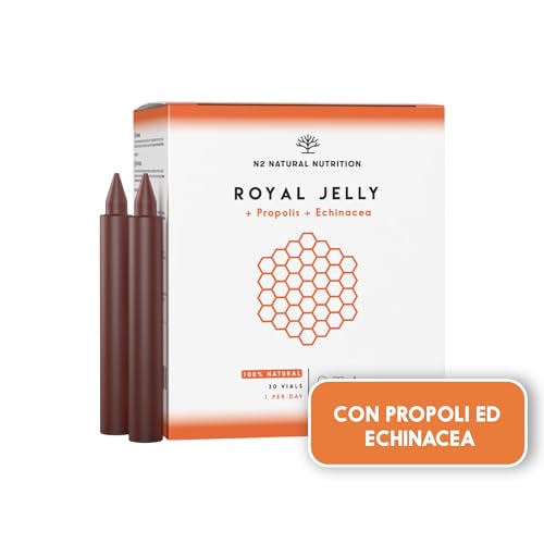 Pappa Reale. Propoli + Echinacea + Vitamina C (80 Mg) Aumenta La Vitalità, Rafforza Le Difese, Riduce I Sintomi Di Disagio E Fatica. 30 Flaconcini Sap