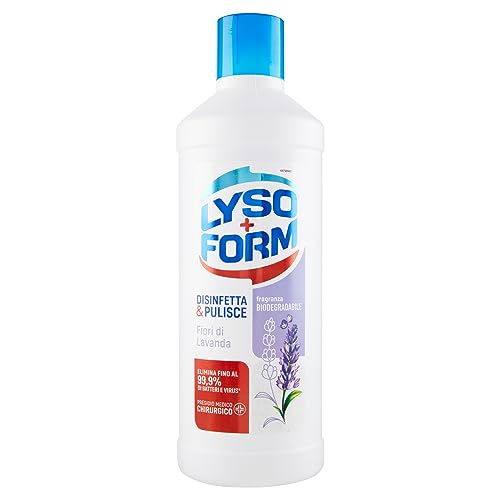 Lysoform Pavimenti Lavanda, Detersivo Pavimenti, Adatto A Tutti I Tipi Di Pavimenti, Aiuta A Rimuovere Gli Allergeni, Lieviti E Muffe, Con Fragranza B
