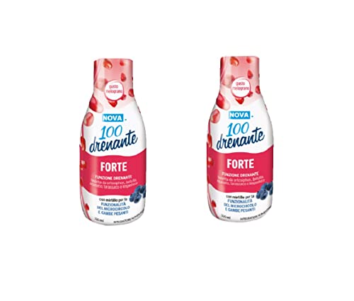 Drenante Forte Nova 100 Gusto Melograno Con Mirtillo Nero, Betulla, Tarassaco, Equiseto 300 Ml+300Ml