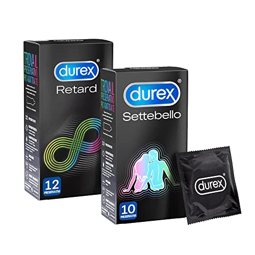 Durex Preservativi Lunga Durata, 10 Profilattici Settebello Lunga Durata E 12 Profilattici Retard, 22 Preservativi