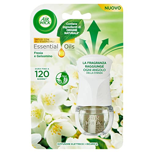 Airwick Kit Diffusore Elettrico Di Oli Essenziali: 1 Diffusore Completo Gadget, 1 Ricarica Alla Fragranza Fresia E Gelsomino, 19Ml