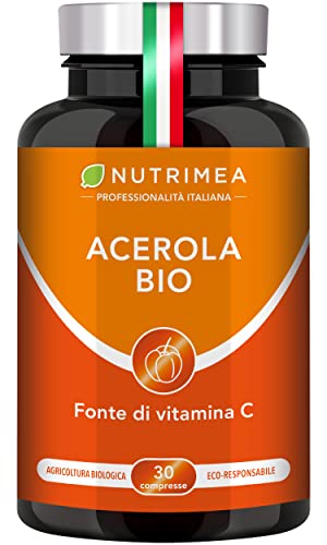 Acerola Bio 1000 Mg | Ricca Di Vitamina C | Riduce La Stanchezza | Potenzia Il Sistema Immunitario | Antiossidante | 30 Compresse Masticabili Vegane |
