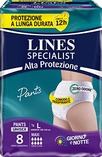 Lines Specialist Pants Assorbenti Incontinenza, Unisex, 8 Pants