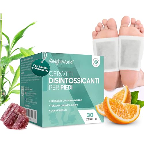 Cerotti Detox Piedi - Sonno, Energia, Metabolismo - Aceto Di Bambù & Vitamina C, Principi Attivi Naturali - Detopach Cerotti Depurativi Piedi - 30 Cer