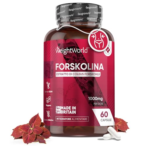 Forskolina Ad Alto Dosaggio 1000Mg Vegan, Estratto 35:1 Di Forskolin Forte Da Coleus Forskohlii In 60 Capsule, Forskolin Senza Glutine, Coleus Forskoh