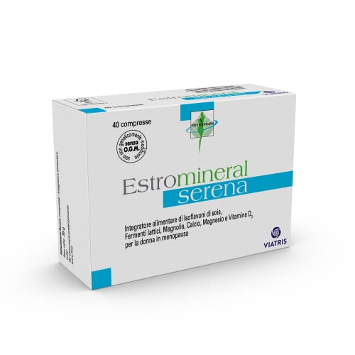 Estromineral Serena Integratore Alimentare Menopausa Con Isoflavoni Di Soia, Fermenti Lattici, Magnolia, Calcio, Magnesio E Vitamina D3 Senza Glutine