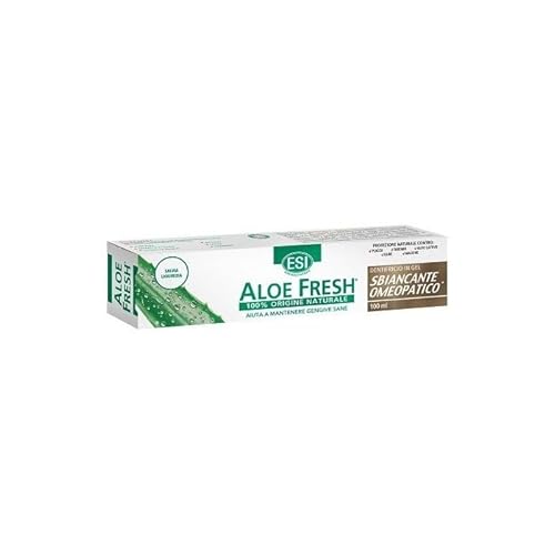Esi - Aloe Fresh Sbiancante Omeopatico, Dentifricio Con Aloe Vera E Lichene Islandico, Contribuisce A Mantenere Denti Bianchi, Senza Fluoro, Saccarina