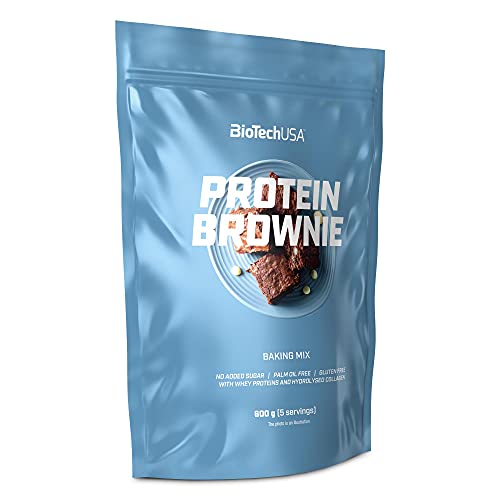 Biotechusa Protein Brownie Preparato In Polvere Con Collagene, Proteine Del Siero Del Latte E Dolcificante, 600 G, Cioccolato