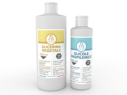 Kit Vg Pg 500 Ml | 50-50 Kit Diy | Glicerina Vegetale Glicole Propilenico Ph.Eur. Usp | Made In Italy |