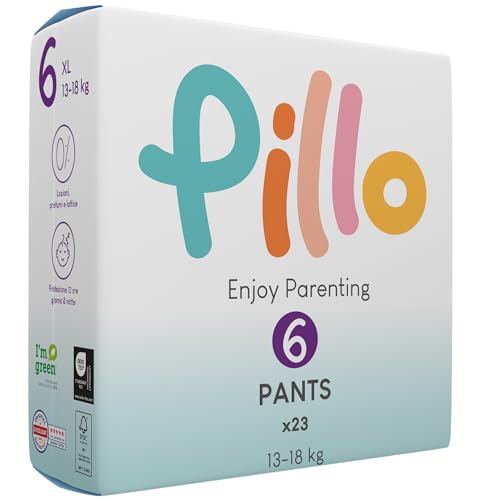 Pillo Pants Taglia 6 - Confezione Da 23 Pannolini Mutandina 6 - Xl (13-18 Kg), Pannolini Pillo - Prima Infanzia