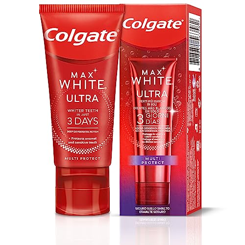 Colgate Dentifricio Sbiancante Max White Ultra Multiprotect 50Ml | Denti Più Bianchi In 3 Giorni* | Protegge Lo Smalto E I Denti Sensibili | Sbiancame