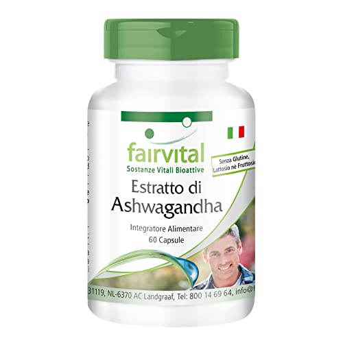 Fairvital | Ashwagandha - 1000Mg Di Estratto Di Ashwagandha 12:1 Per Dosaggio Giornaliero - 60 Capsule - Vegan