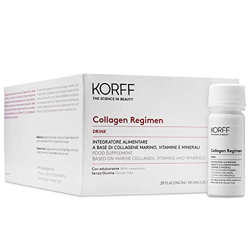 Korff Collagen Regimen Drink 7 Giorni, Integratore Alimentare Bevibile Senza Glutine, A Base Di Collagene Marino Idrolizzato, Vitamine E Minerali 7 Fl