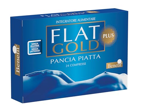 Benefit - Flat Gold Plus, Integratore Alimentare Pancia Piatta, Per Gonfiori Addominali, Favorisce La Digestione, Il Transito E L'Eliminazione Gas Int