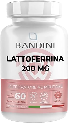 Bandini® Lattoferrina 200 Immuno - 200 Mg Di Lactoferrina Per Capsula (60 Capsule) – Integratore Alimentare Ad Alto Dosaggio Con Vitamina C - Antiossi
