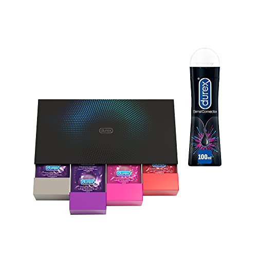 Durex Kit Fun Explosion Mix Di Preservativi Sottili, Con Rilievi E Nervature E Aromatizzati , 40 Profilattici E Durex Eternal Connection Gel Lubrifica