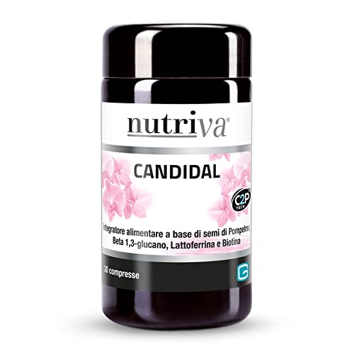 Nutriva Candidal, Integratore Alimentare Con Semi Di Pompelmo, Beta 1,3-Glucano, Lattoferrina, Biotina. Per Infezioni Da Candida. Riequilibra Flora Ba
