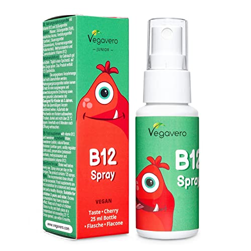 Vitamina B12 Per Bambini Vegavero® | 5 Mcg | Metilcobalamina + Cianocobalamina | Senza Zucchero | Assorbimento Sublinguale E Immediato | Formato Spray