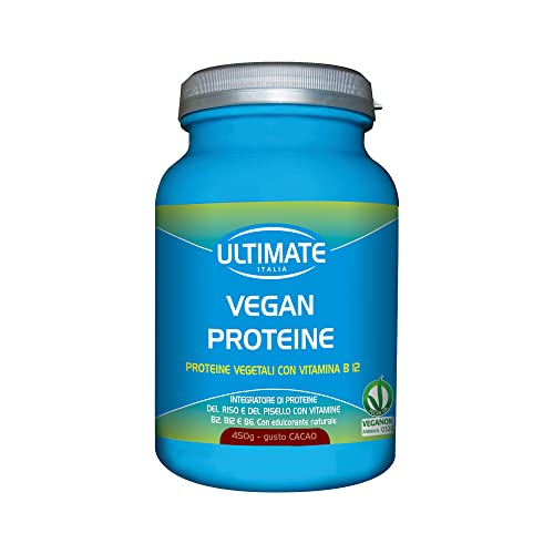 Ultimate Italia Vegan Proteine - 100% Proteine Vegetali Con Vitamine B2, B6, B12 – Integratore Di Proteine Del Riso E Proteine Del Pisello – Certifica