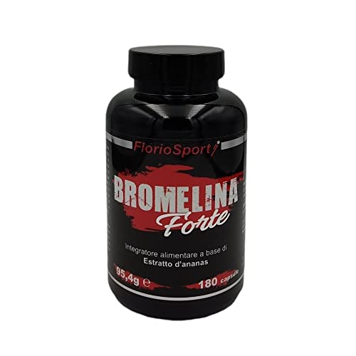 Bromelina Forte Floriosport 180 Cps (2500 Gdu/G) Enzima Digestivo Estratto Di Ananas Funzione Digestiva E Drenante. Contrasto Della Cellulite. Integra