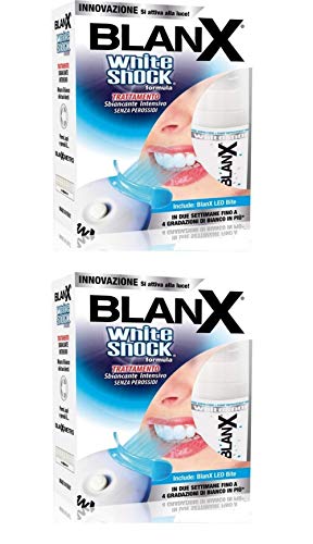 2 X Blanx White Shock Trattamento Intensivo Sbiancante Con Led Bite 30Ml