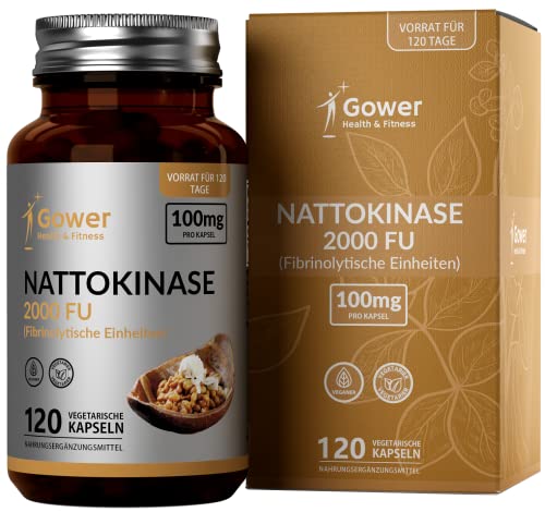 Gh Nattokinase 100Mg Capsule | Natto Estratto Da Fagioli Di Soia Fermentati 2000 Fu | 120 Nattokinase Integratore Capsule Vegane | Non-Ogm, Senza Glut