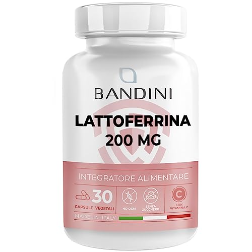 Bandini® Lattoferrina 200 Immuno - 200 Mg Di Lactoferrina Per Capsula (30 Capsule) – Integratore Alimentare Ad Alto Dosaggio Con Vitamina C - Antiossi