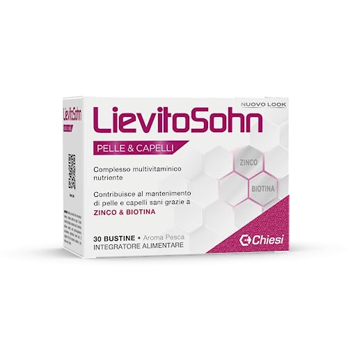 Chiesi Farmaceutici Lievitosohn Pelle E Capelli - Integratore Alimentare Per Il Benessere Di Pelle E Capelli A Base Di Zinco E Biotina, Senza Glutine,