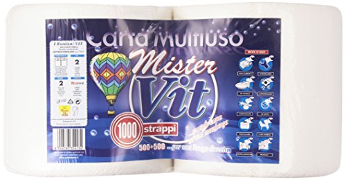 Vit - Mister, Carta Multiuso, 1000 Strappi, 2 Veli - 2 Rotoli