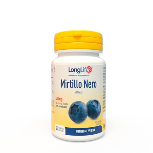 Longlife® Mirtillo Nero | Con Estratto Titolato Al 36% In Antocianosidi (Mirtoselect®) | Minimo 800Mg | Benessere Della Vista E Del Microcircolo | Fin