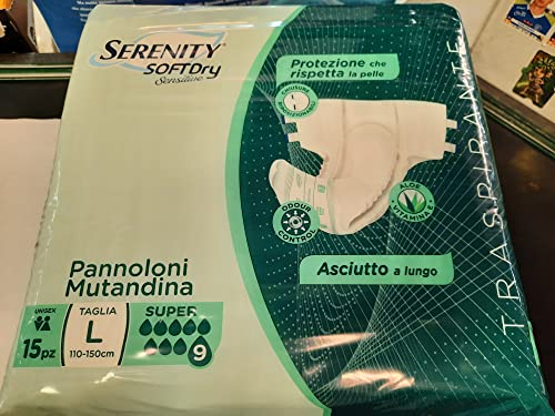 Serenity Soft Dry - Sensitive Pannoloni A Mutandina Taglia L Super, 15 Pannoloni