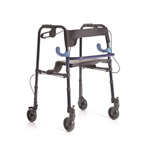 Rollator Pieghevole In Alluminio Verniciato Con 2 Leve 2 Ruote Piroettanti Con Blocco 2 Ruote Fisse Con Freni Art. Rp751